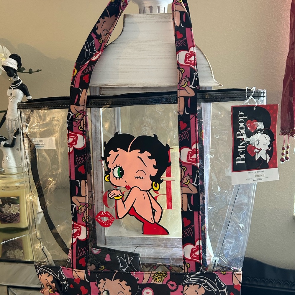 Betty Boop clear tote with matching coin purse